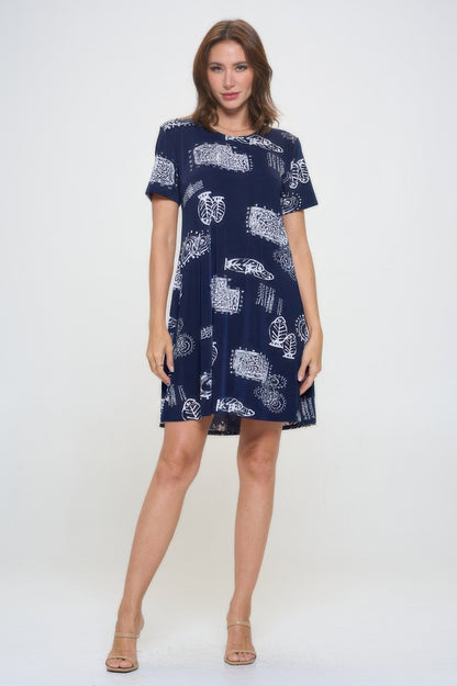 Plus Size Print Missy Dress Short Sleeve