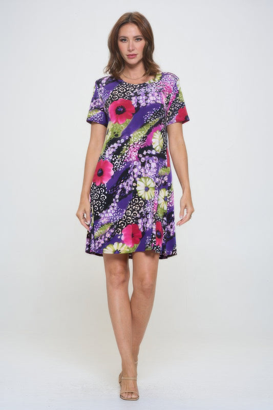 Plus Size Print Missy Dress Short Sleeve