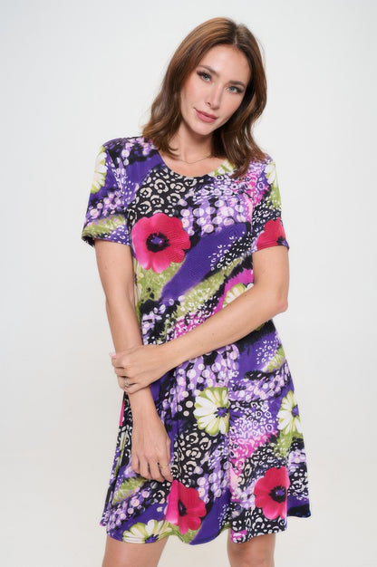 Plus Size Print Missy Dress Short Sleeve