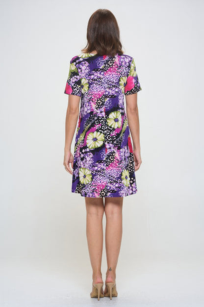 Plus Size Print Missy Dress Short Sleeve