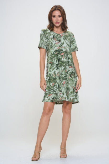 Plus Size Print Missy Dress Short Sleeve