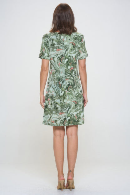 Plus Size Print Missy Dress Short Sleeve