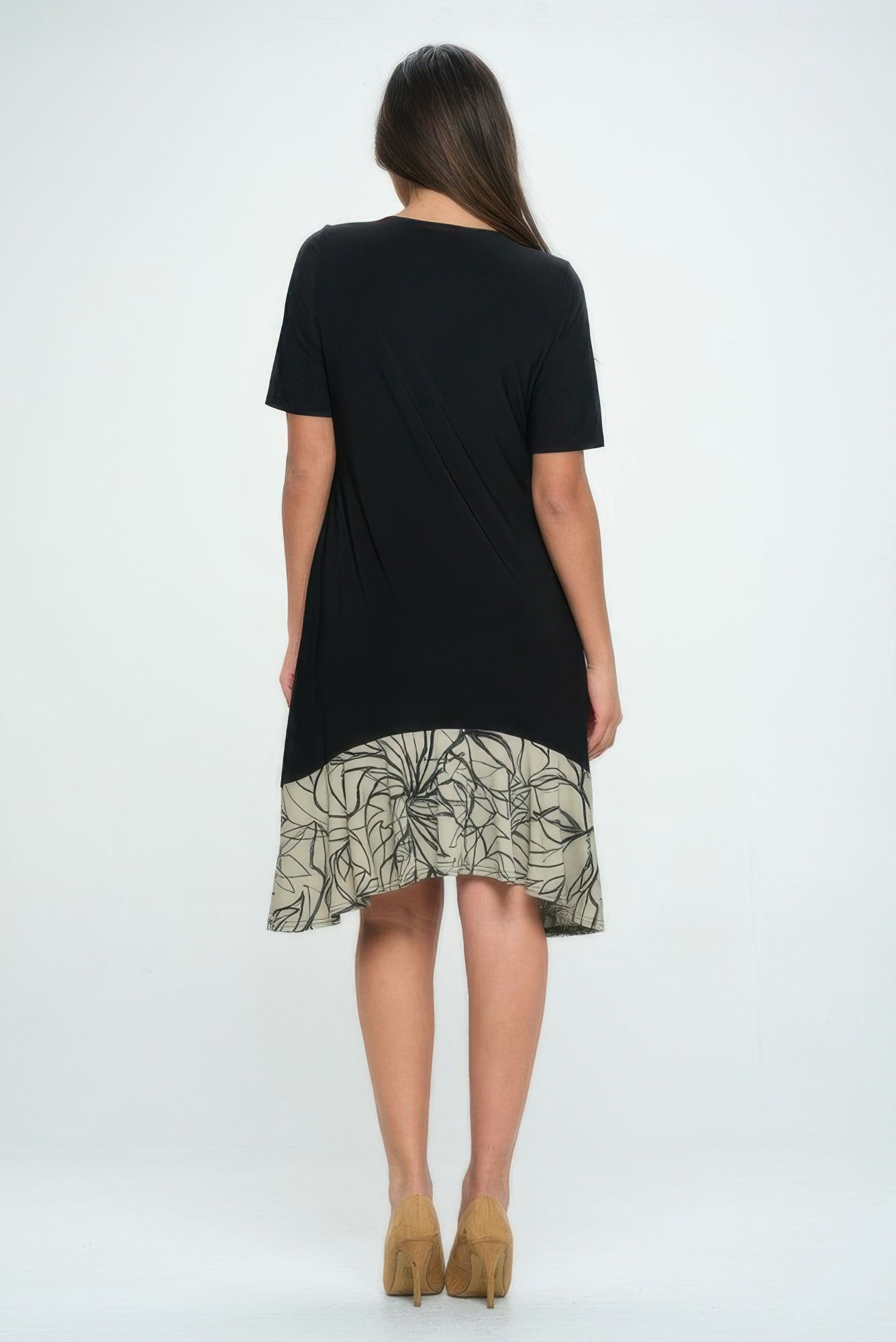 Hit Half Sleeve Contrast Dress