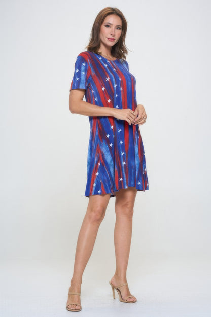 Short-sleeved Knee-length Dress