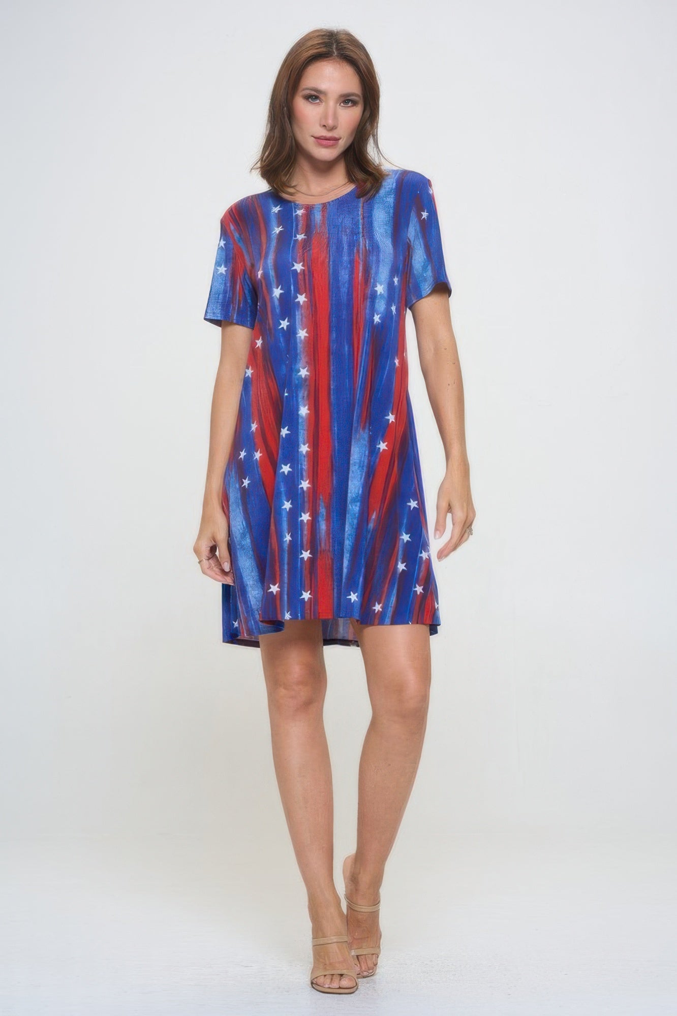 Short-sleeved Knee-length Dress