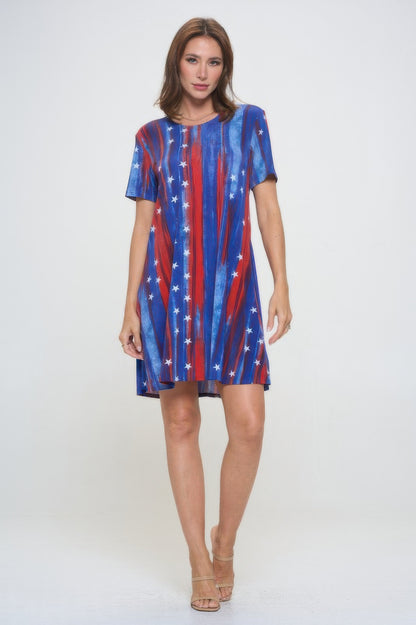 Short-sleeved Knee-length Dress
