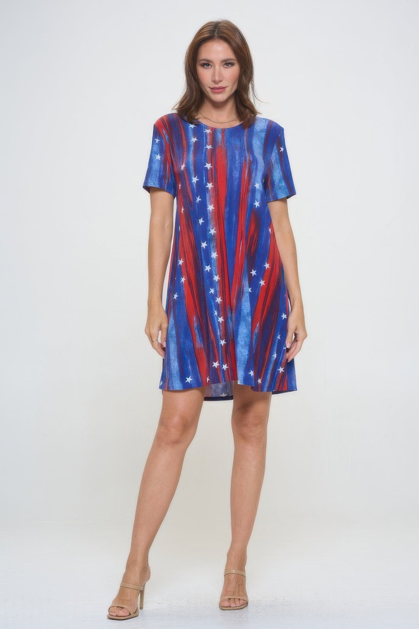 Short-sleeved Knee-length Dress