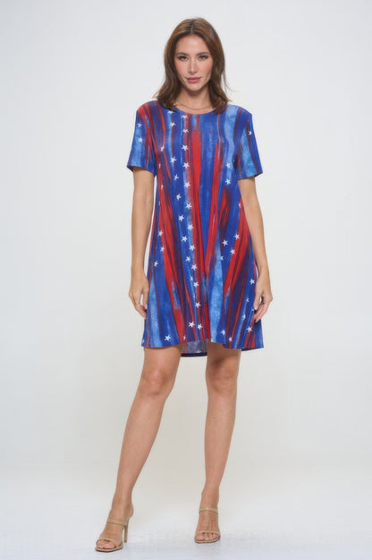 Short-sleeved Knee-length Dress