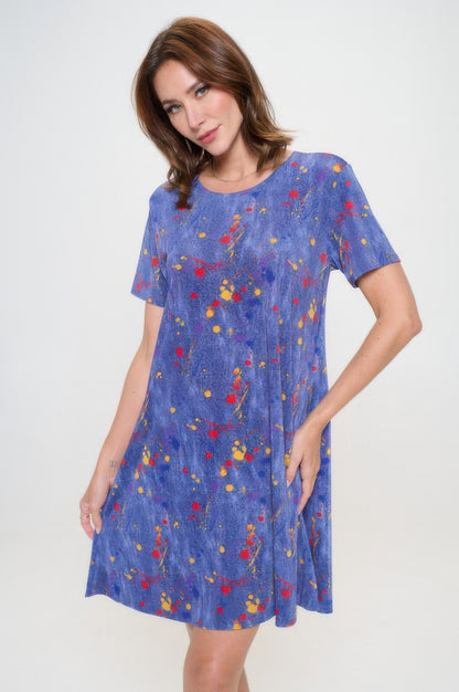 Short-sleeved Knee-length Dress