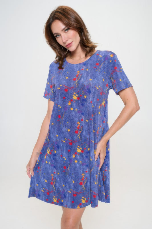 Short-sleeved Knee-length Dress