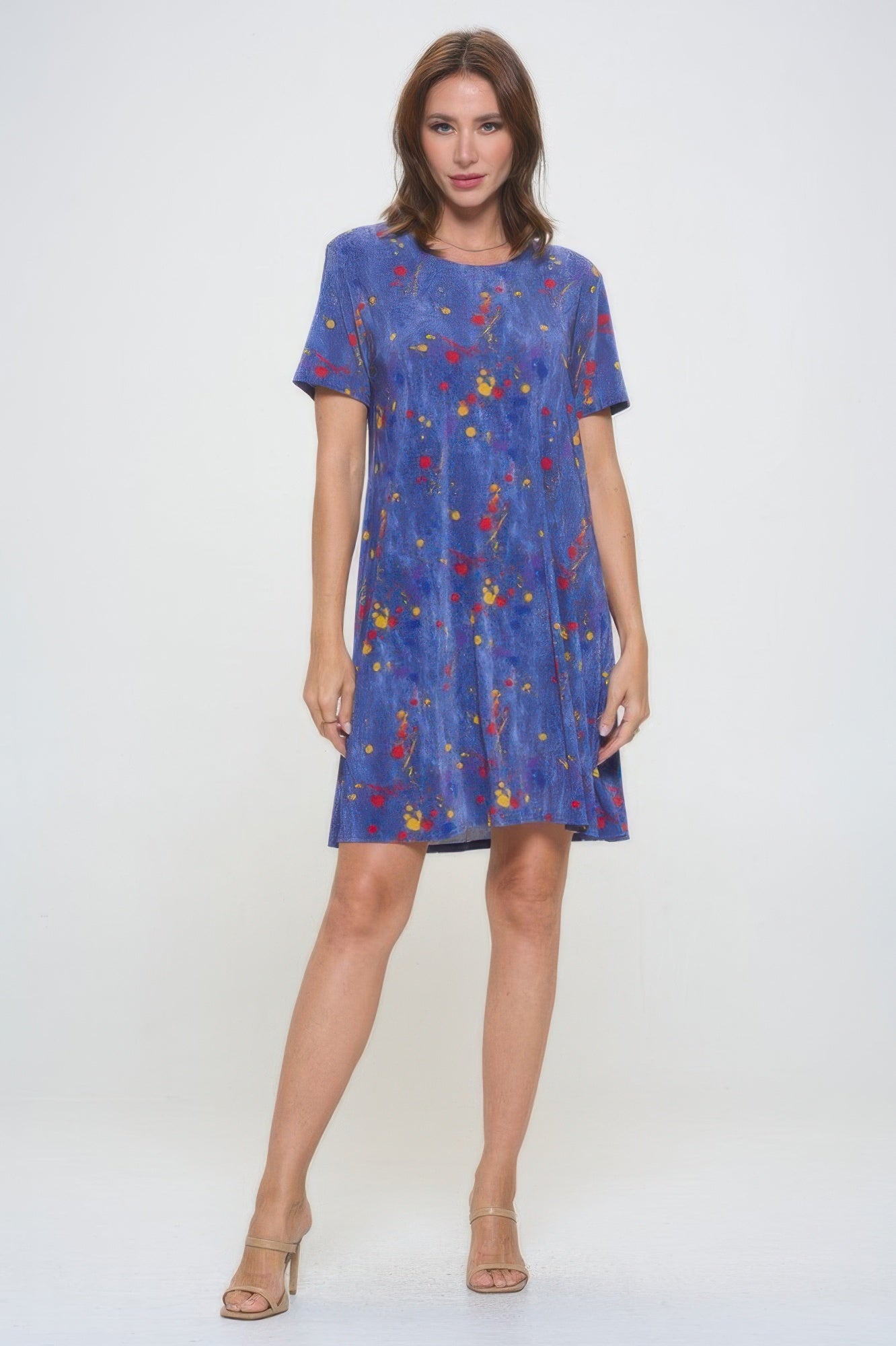 Short-sleeved Knee-length Dress