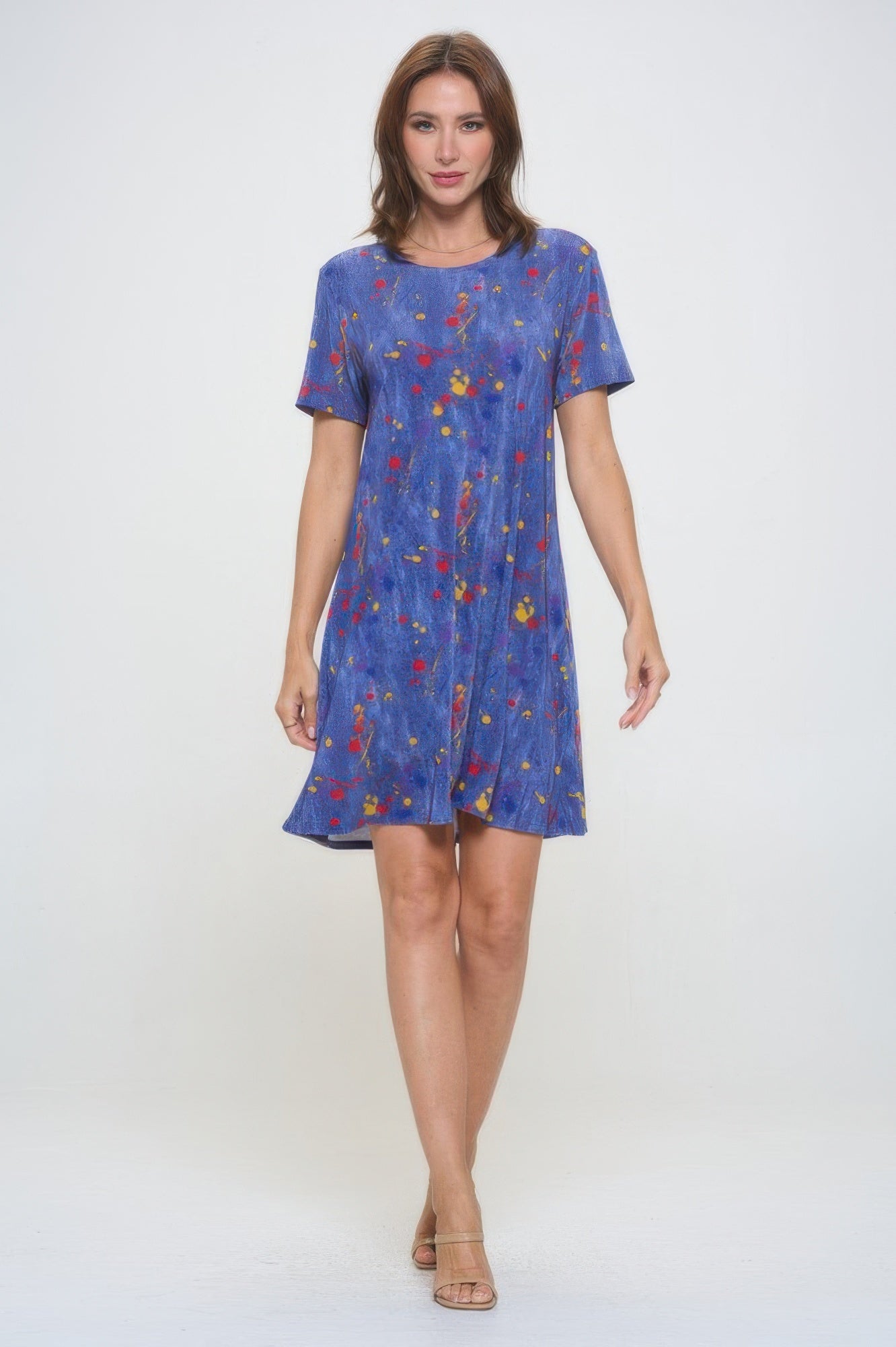 Short-sleeved Knee-length Dress