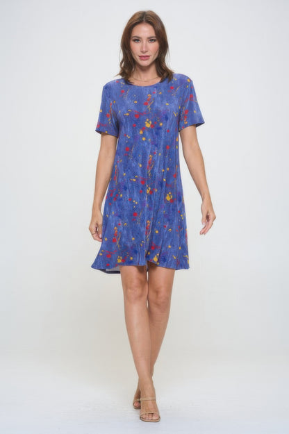 Short-sleeved Knee-length Dress