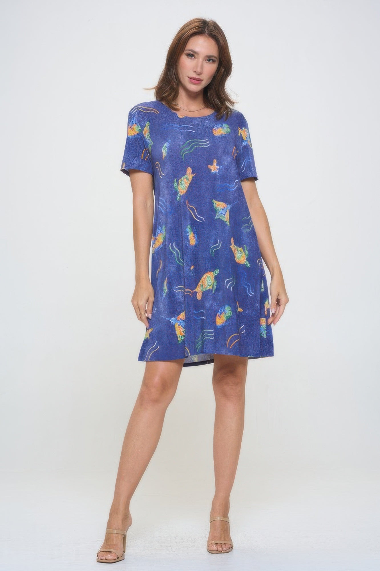 Short-sleeved Knee-length Dress