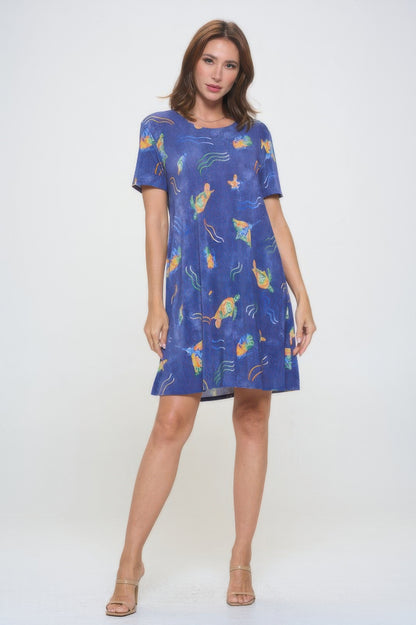 Short-sleeved Knee-length Dress