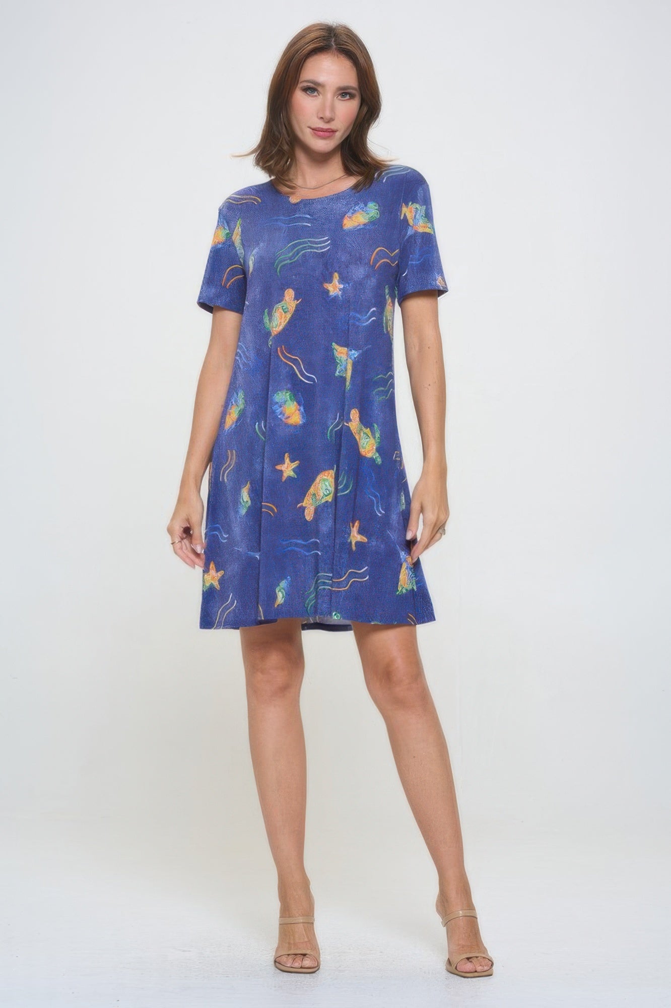 Short-sleeved Knee-length Dress