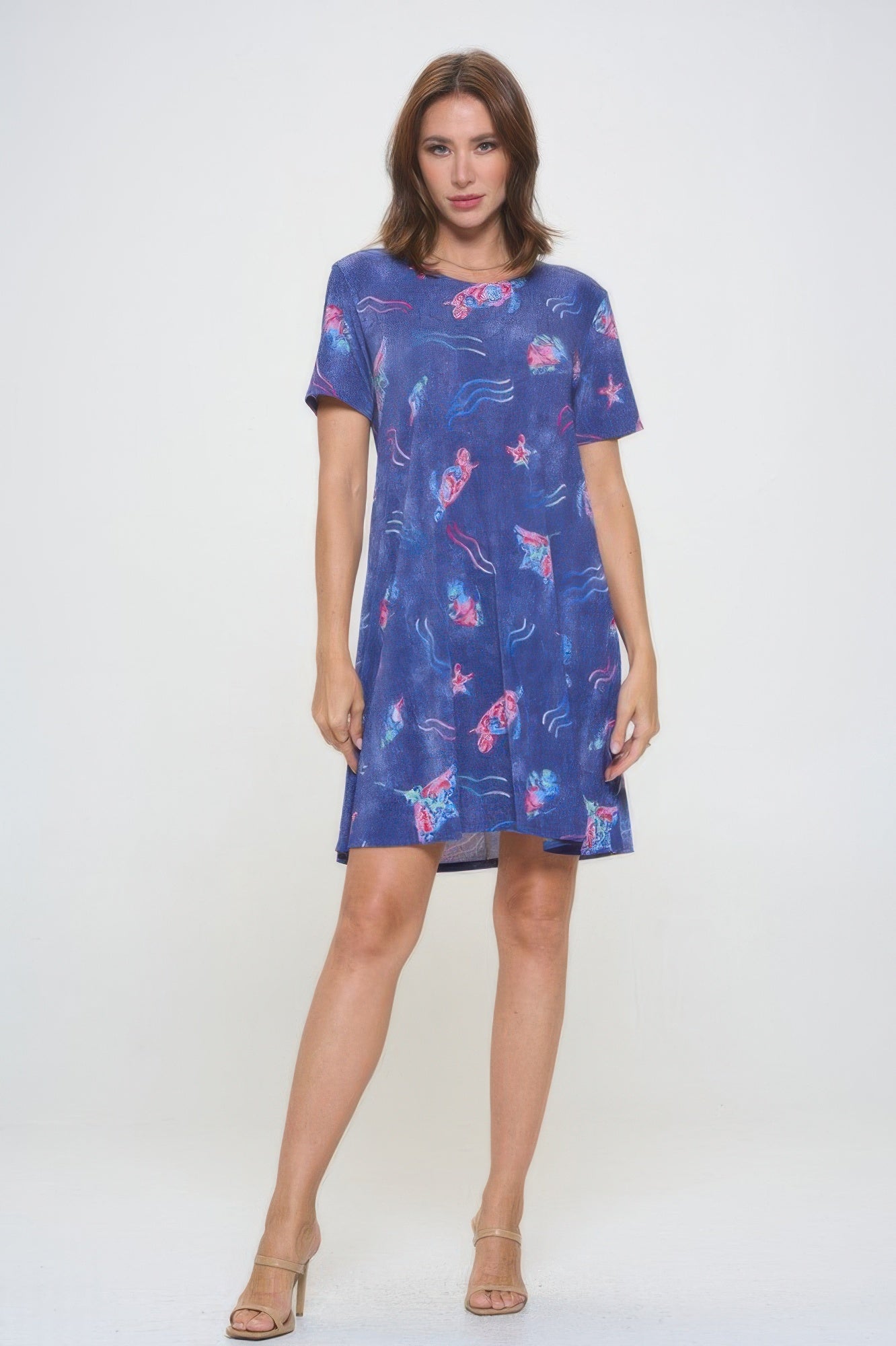 Short-sleeved Knee-length Dress