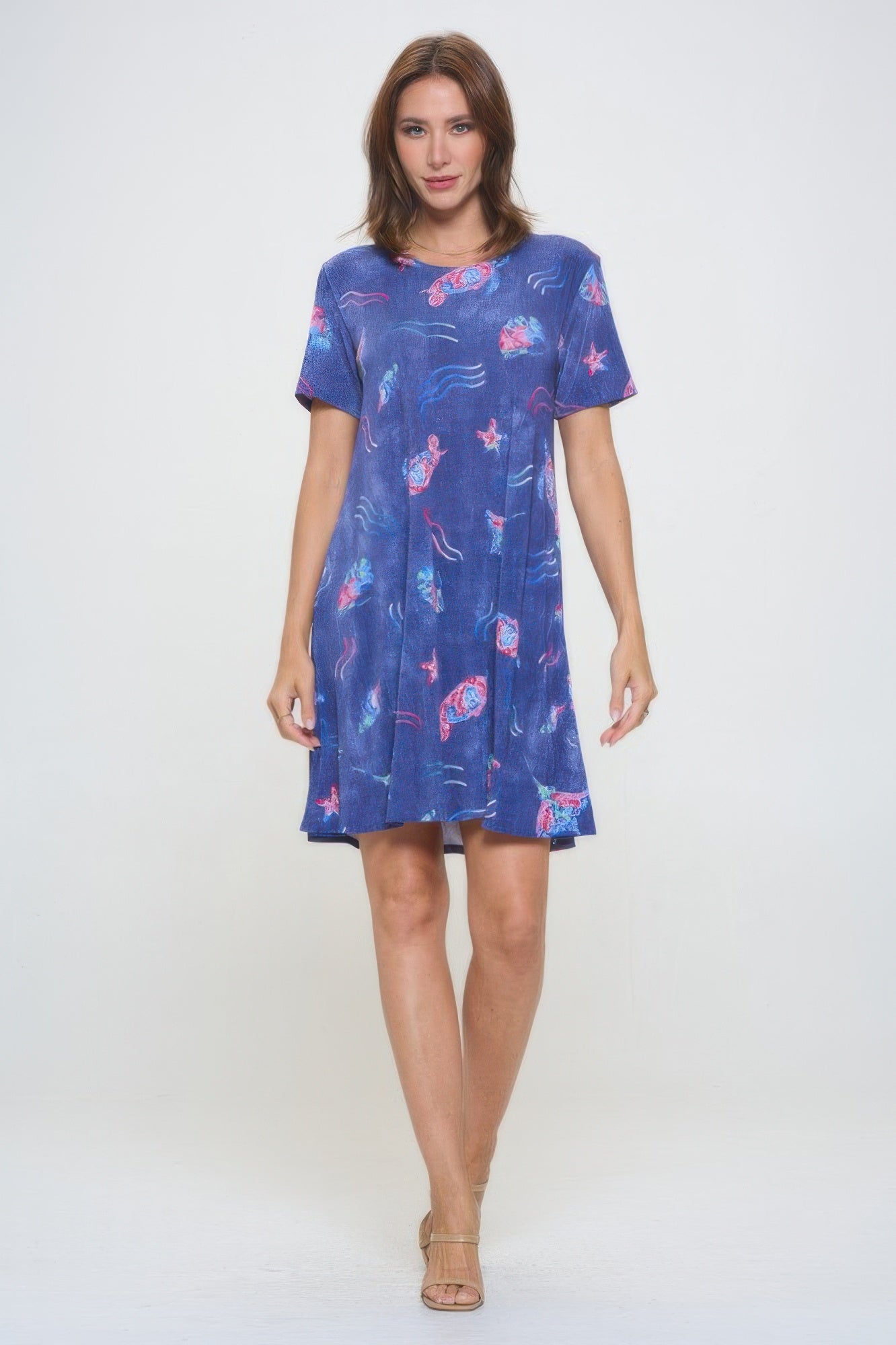 Short-sleeved Knee-length Dress
