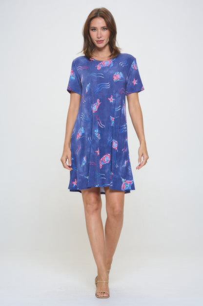 Short-sleeved Knee-length Dress