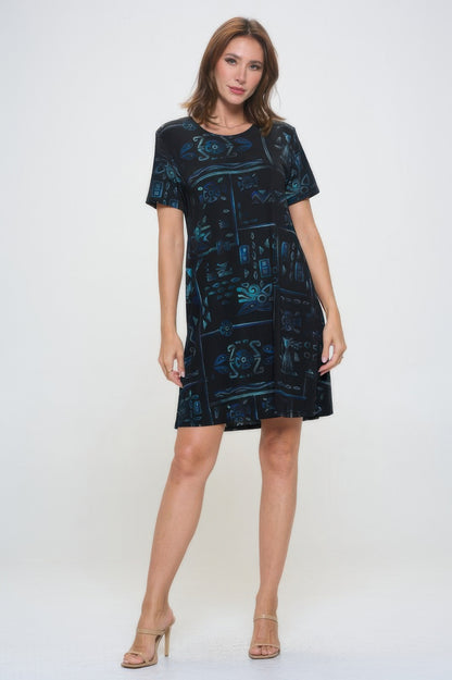 Short-sleeved Knee-length Dress