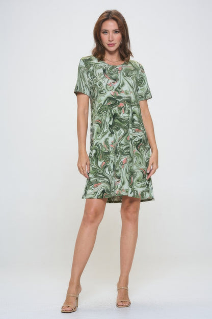 Short-sleeved Knee-length Dress