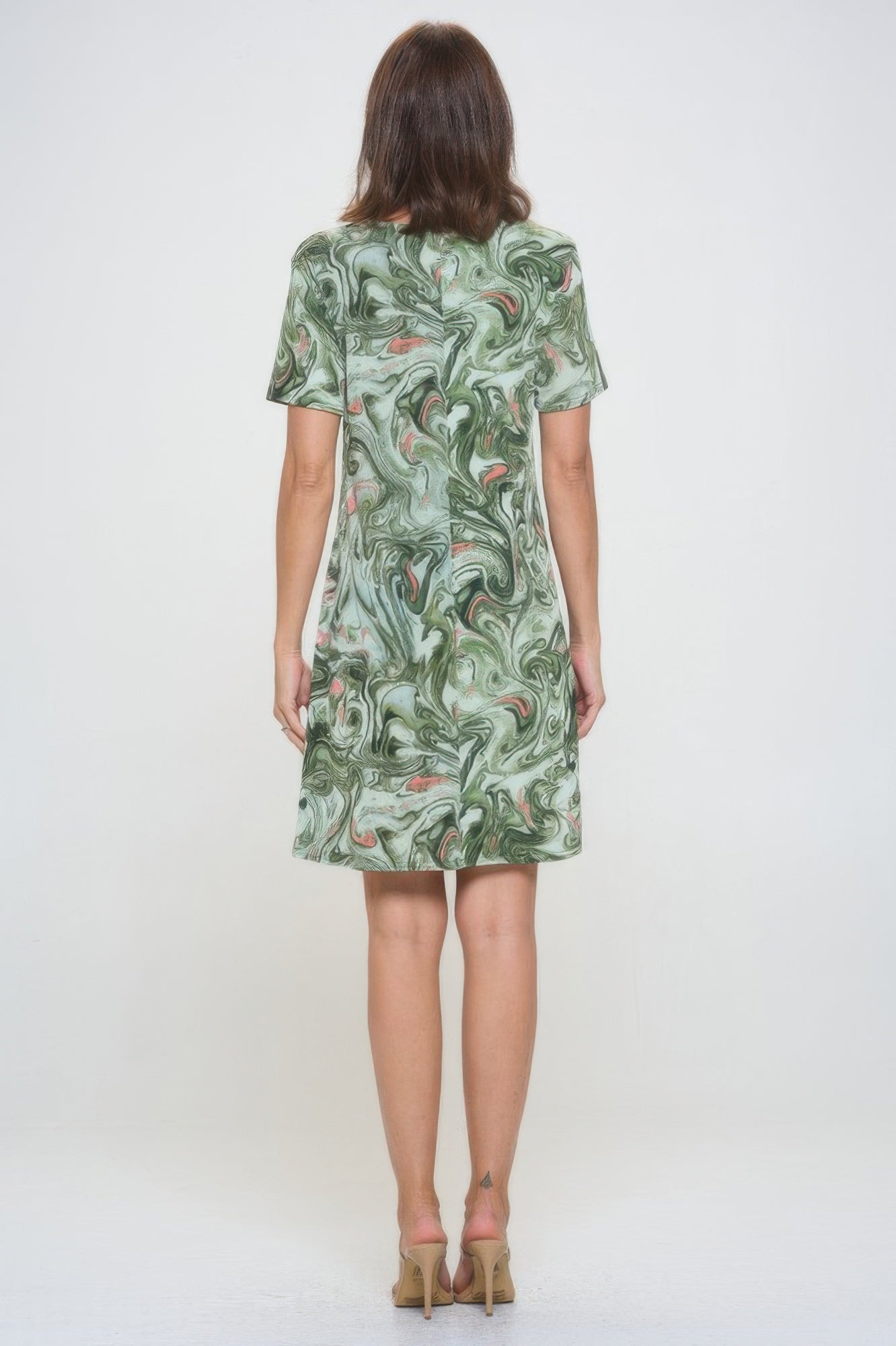 Short-sleeved Knee-length Dress