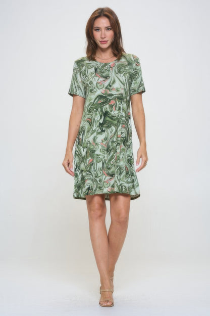 Short-sleeved Knee-length Dress