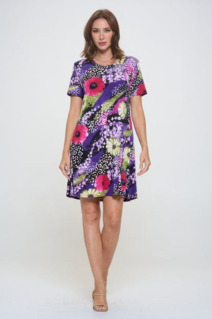 Short-sleeved Knee-length Dress