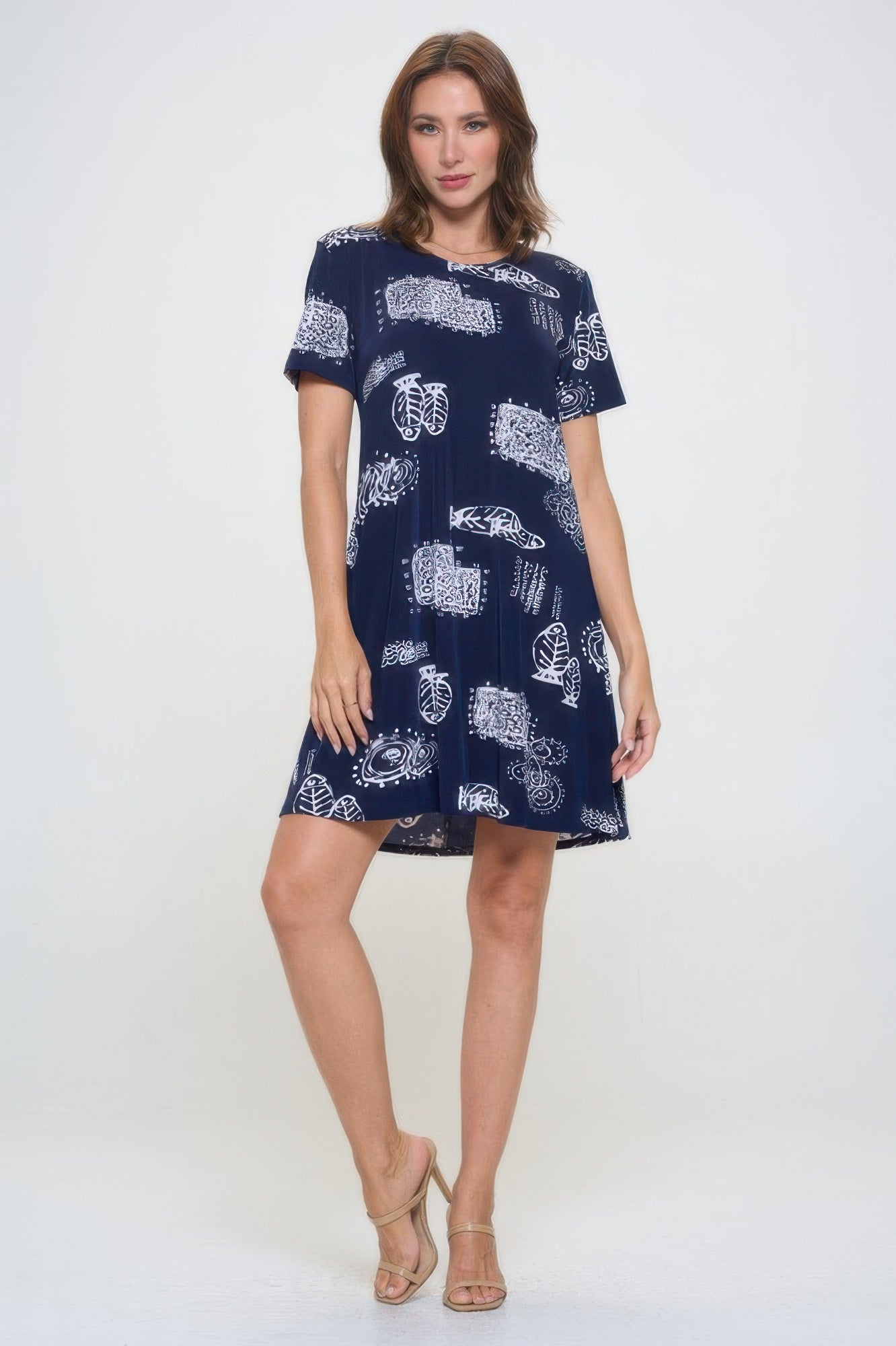 Short-sleeved Knee-length Dress