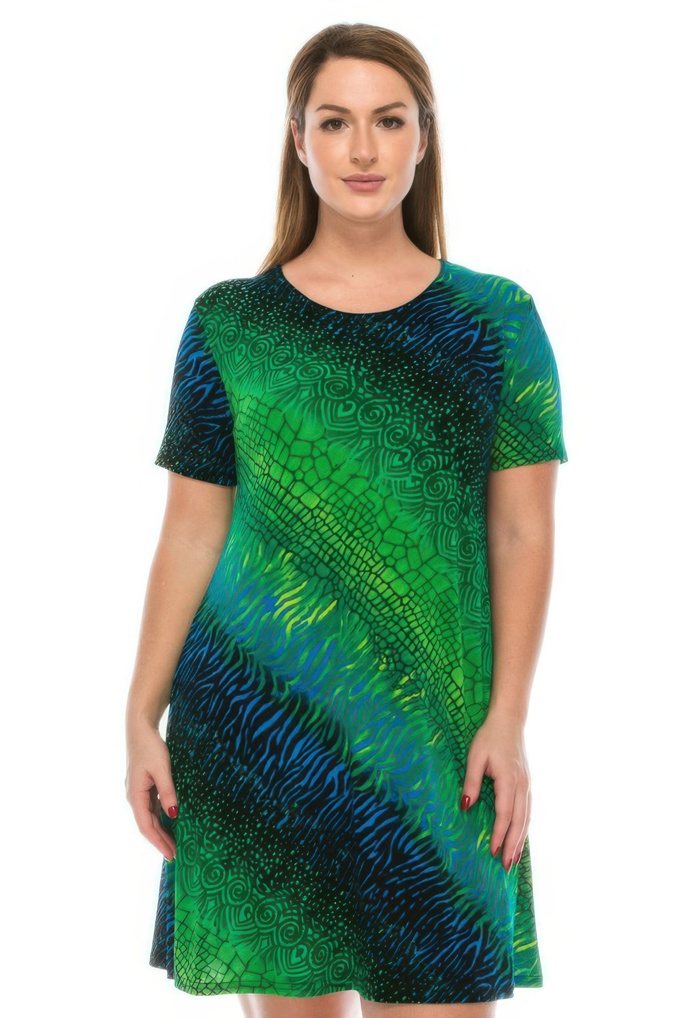 Short-sleeved Knee-length Dress