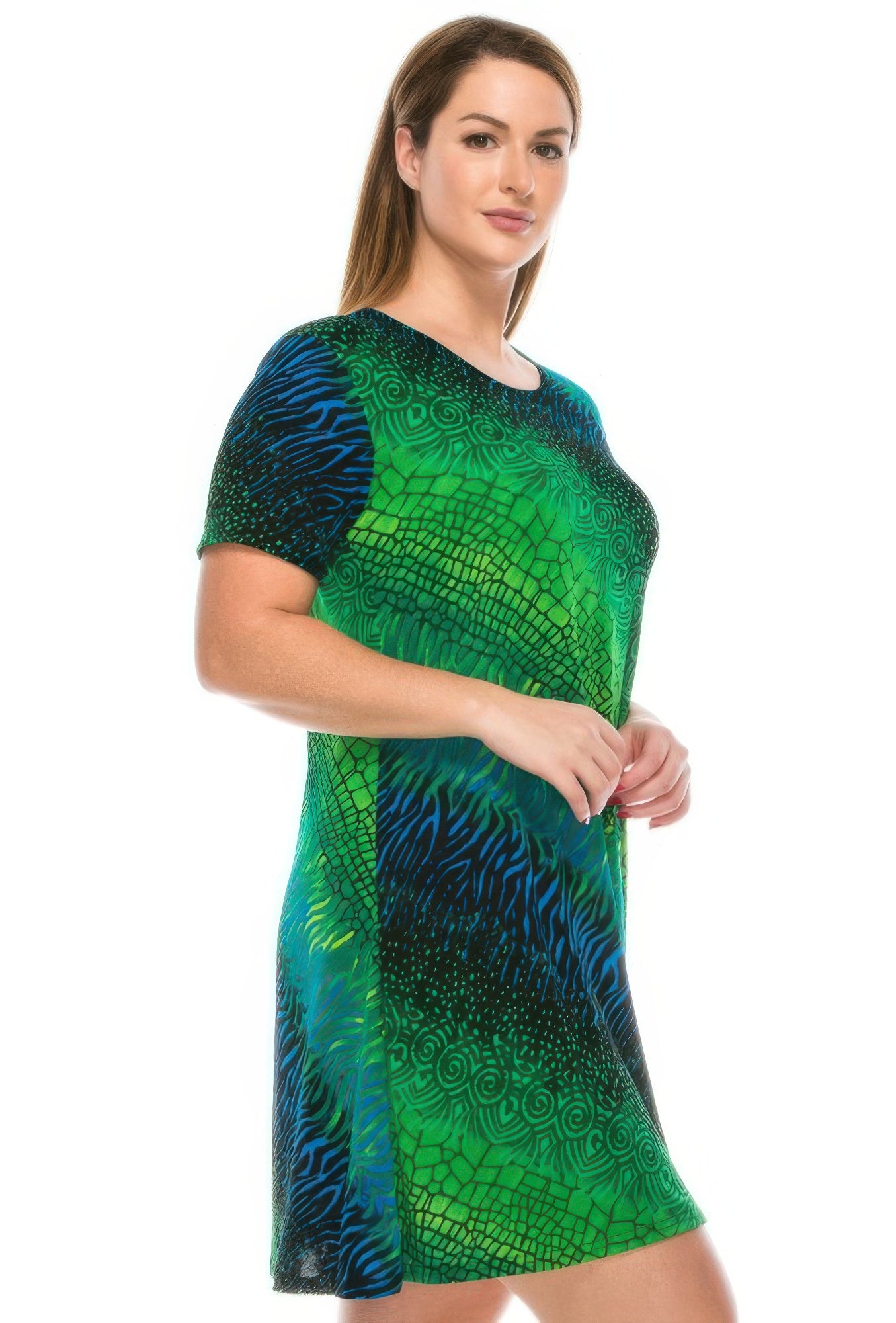 Short-sleeved Knee-length Dress