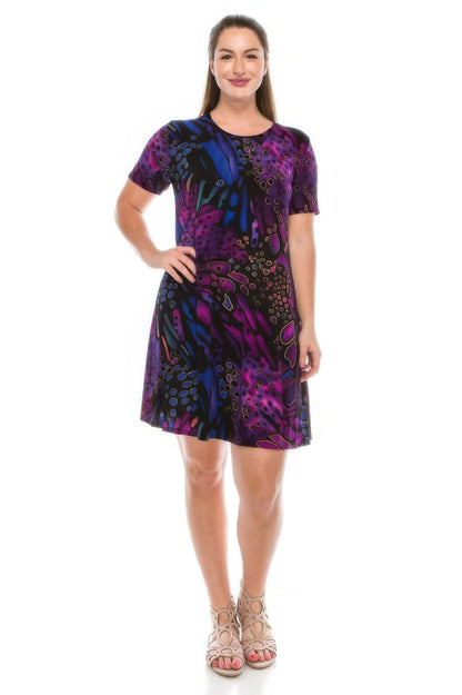 Short-sleeved Knee-length Dress
