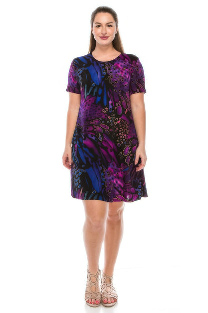 Short-sleeved Knee-length Dress