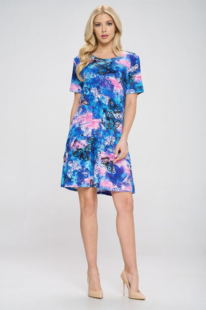 Short-sleeved Knee-length Dress