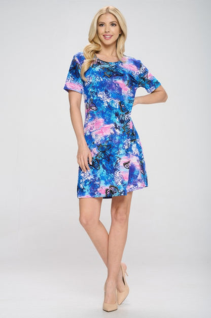 Short-sleeved Knee-length Dress