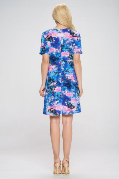 Short-sleeved Knee-length Dress