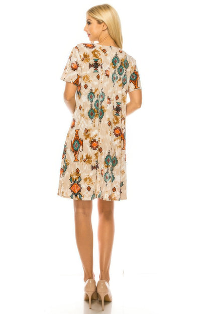 Short-sleeved Knee-length Dress