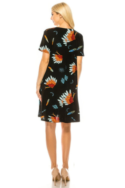 Short-sleeved Knee-length Dress