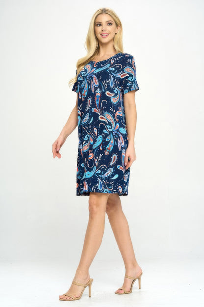 Short-sleeved Knee-length Dress