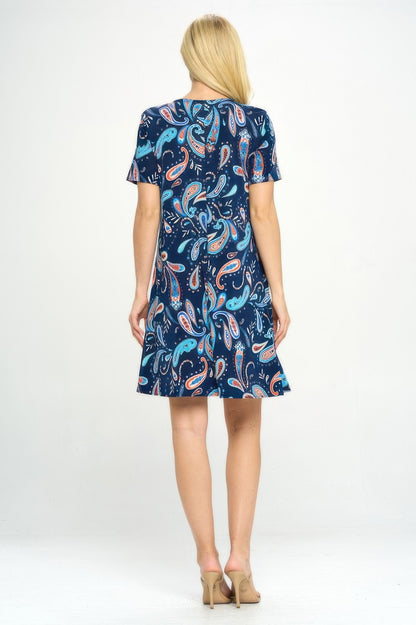 Short-sleeved Knee-length Dress