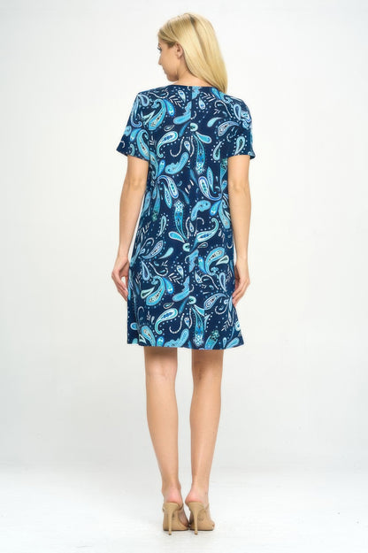 Short-sleeved Knee-length Dress
