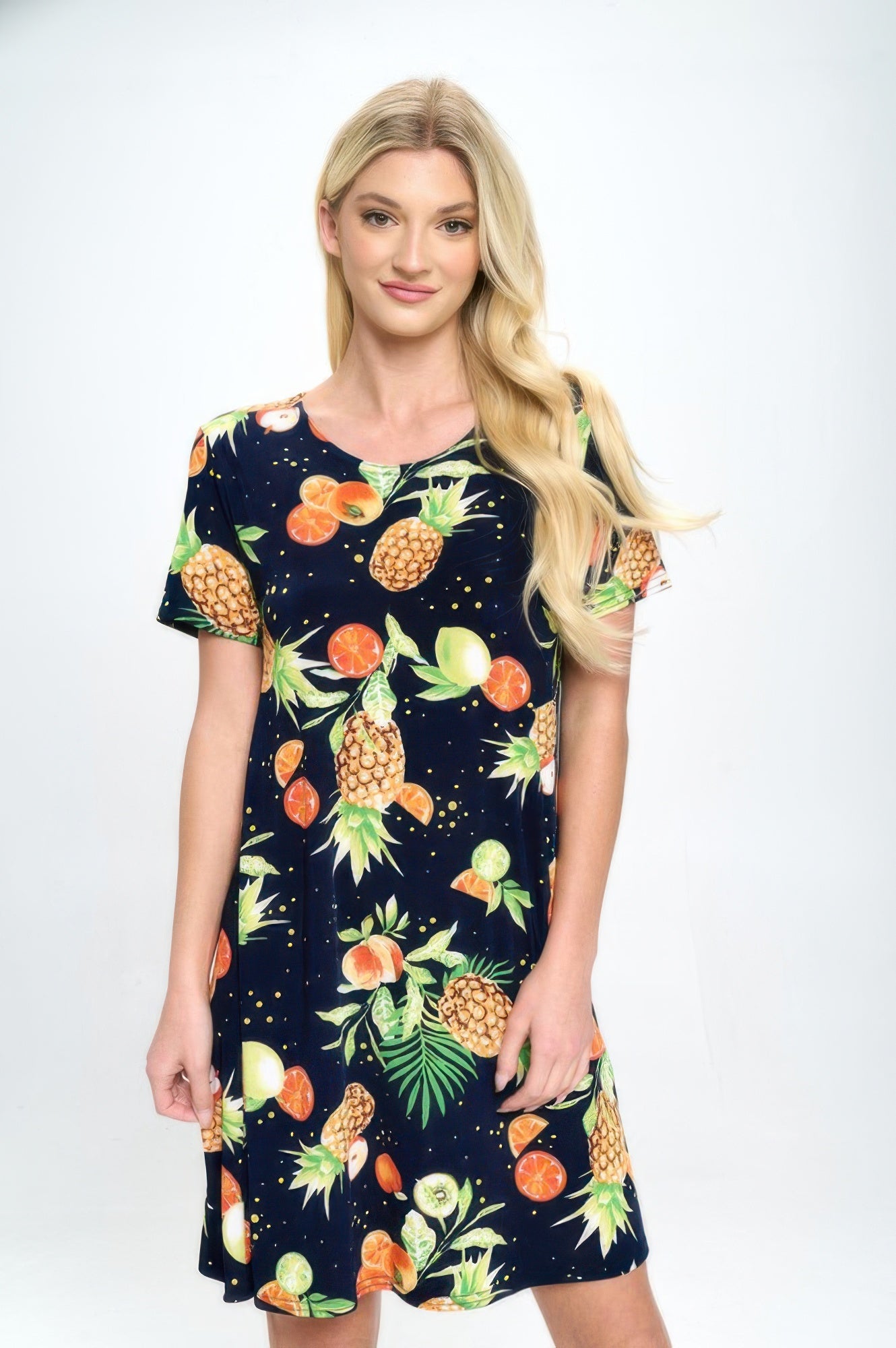 Short-sleeved Knee-length Dress
