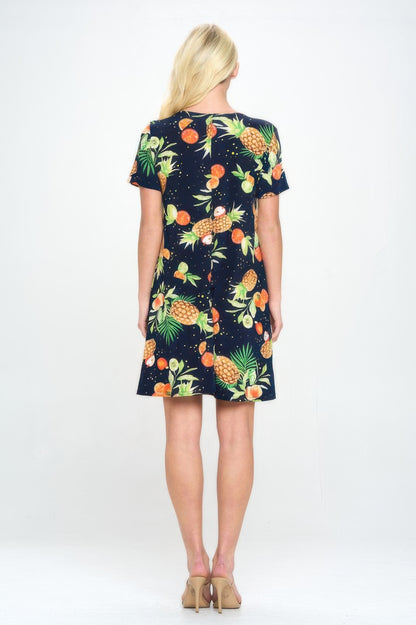 Short-sleeved Knee-length Dress