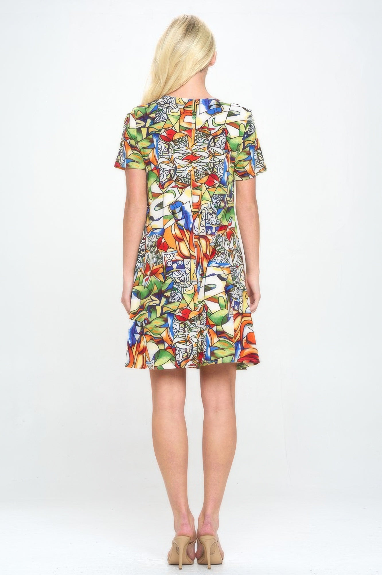 Short-sleeved Knee-length Dress
