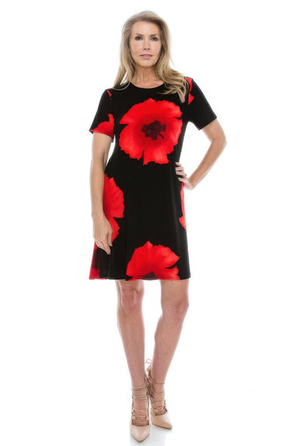 Short-sleeved Knee-length Dress