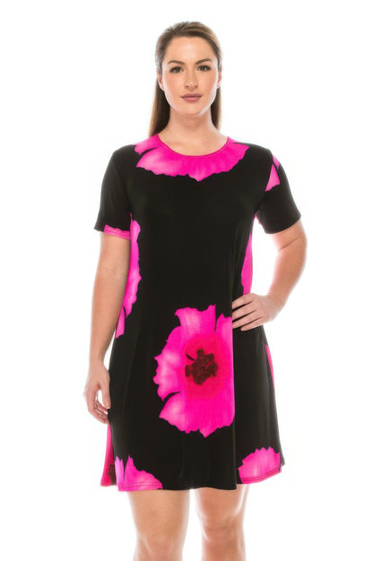 Short-sleeved Knee-length Dress