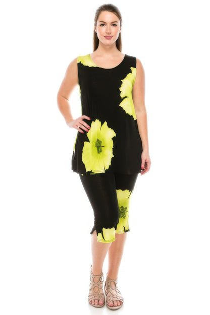 Plus Size Tank Capri Pant Set