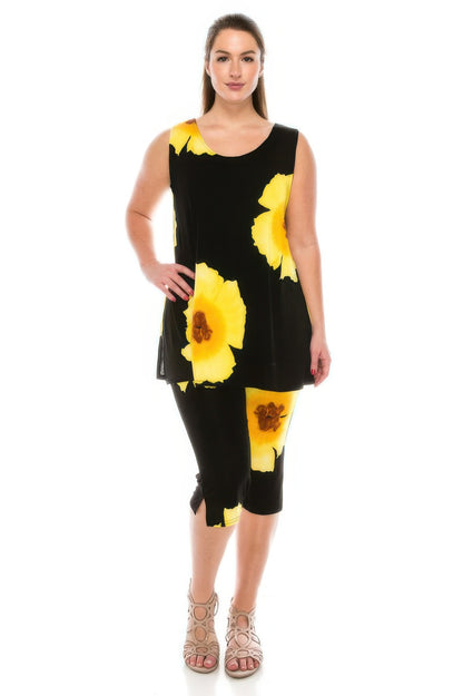 Plus Size Tank Capri Pant Set