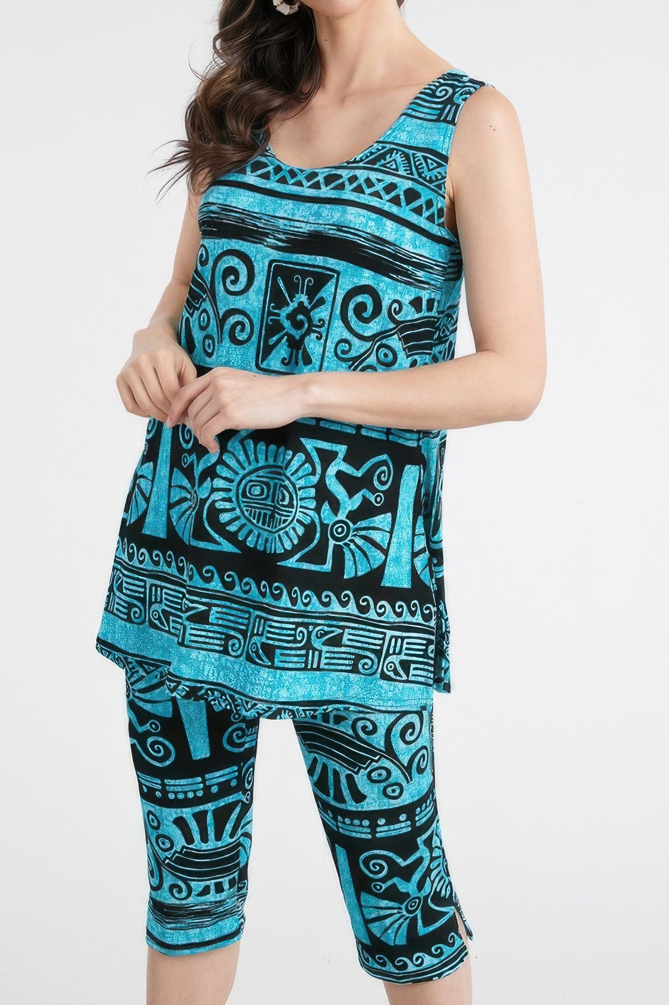 Plus Size Tank Capri Pant Set