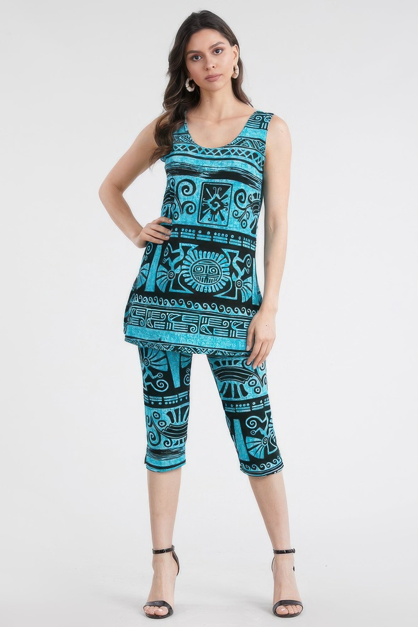 Plus Size Tank Capri Pant Set